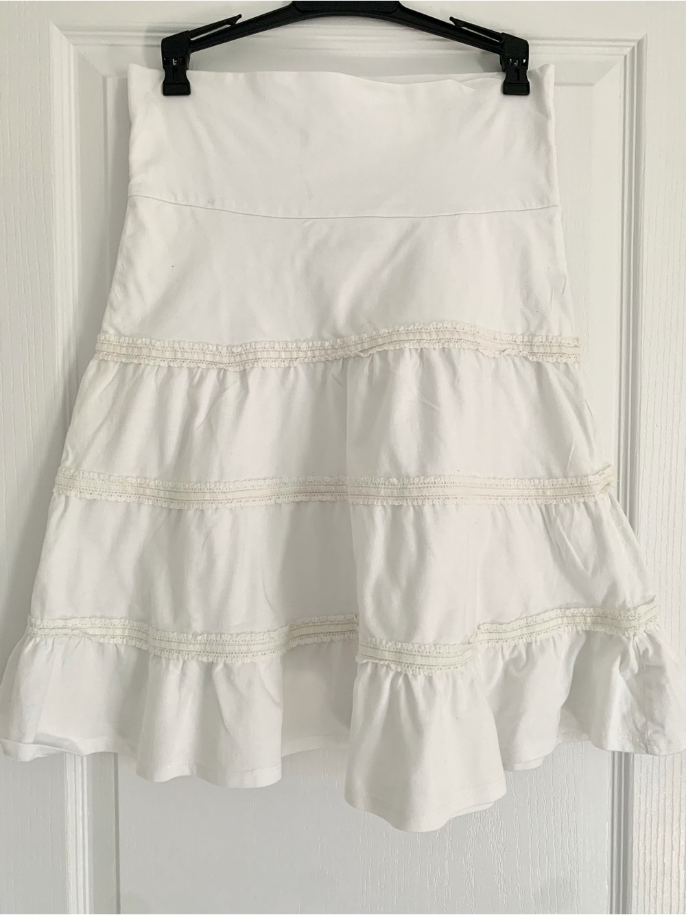 White 2 Piece Set Top & Tiered Mini Skirt - Picture 3 of 8